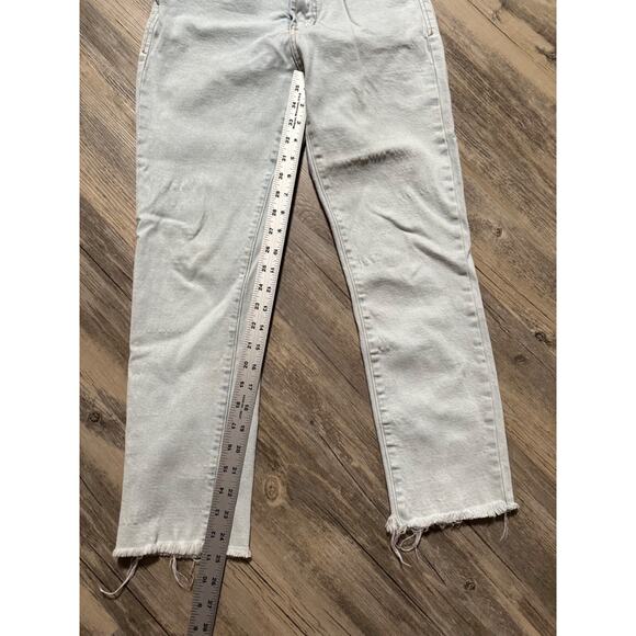 Dear John Stella Super High Rise Cropped Slim Straight Jeans Lake Forest Size 26 - Picture 2 of 12